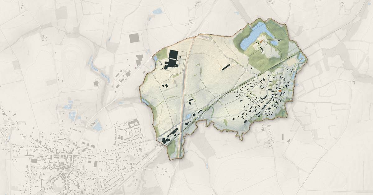 Portrait cartographique de Saint-Léry : relief, eau, forêts, bâti et voies, calculés à partir des données de l'IGN