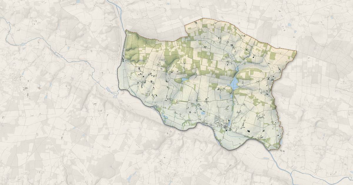 Portrait cartographique de Saint-Martin-sur-Oust : relief, eau, forêts, bâti et voies, calculés à partir des données de l'IGN