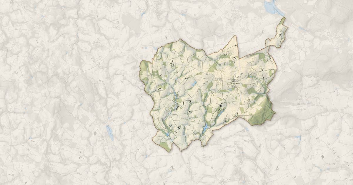Portrait cartographique de Silfiac : relief, eau, forêts, bâti et voies, calculés à partir des données de l'IGN