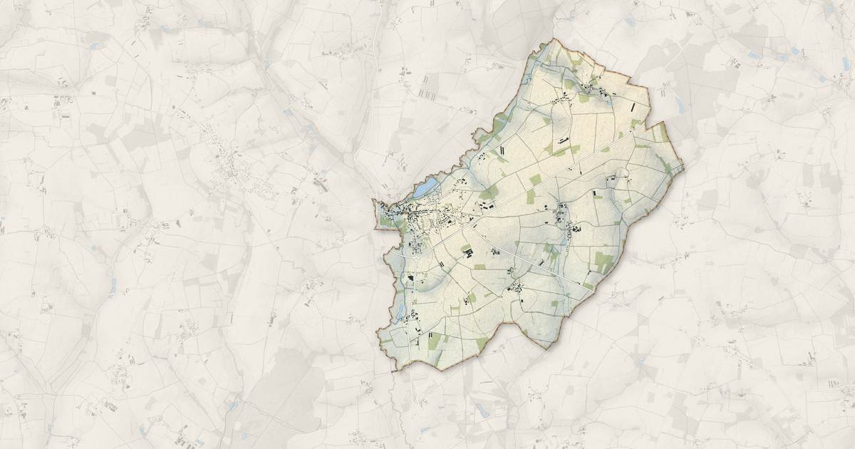 Portrait cartographique de La Trinité-Porhoët : relief, eau, forêts, bâti et voies, calculés à partir des données de l'IGN