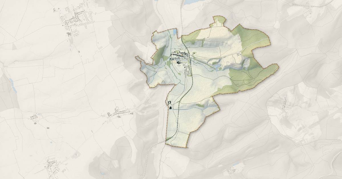 Portrait cartographique de Aboncourt : relief, eau, forêts, bâti et voies, calculés à partir des données de l'IGN