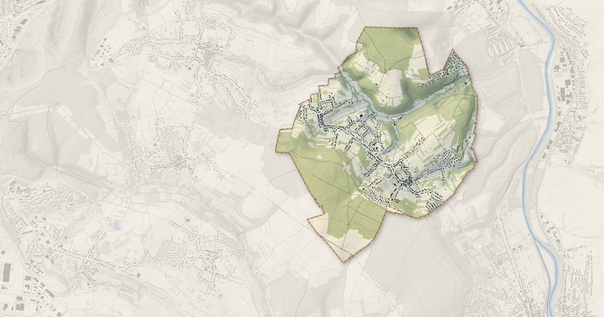 Portrait cartographique de Alsting : relief, eau, forêts, bâti et voies, calculés à partir des données de l'IGN
