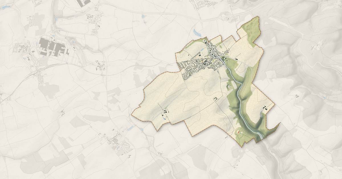 Portrait cartographique de Amanvillers : relief, eau, forêts, bâti et voies, calculés à partir des données de l'IGN
