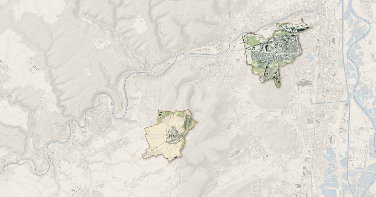 Portrait cartographique de Amnéville : relief, eau, forêts, bâti et voies, calculés à partir des données de l'IGN