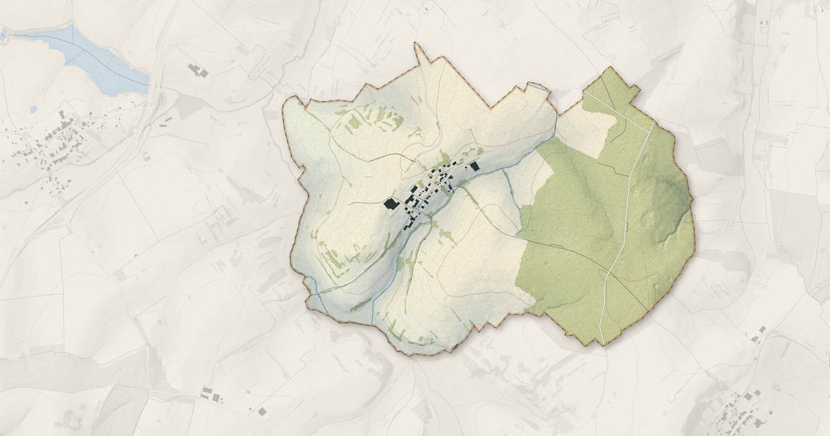 Portrait cartographique de Aspach : relief, eau, forêts, bâti et voies, calculés à partir des données de l'IGN