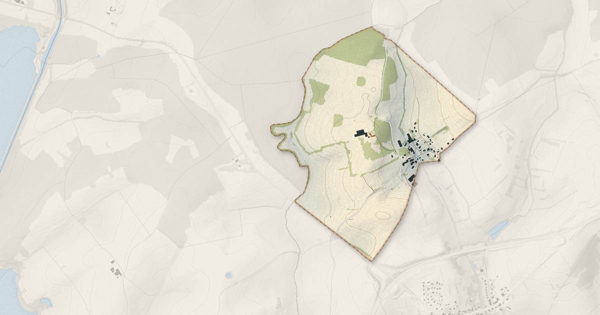 Portrait cartographique de Barchain : relief, eau, forêts, bâti et voies, calculés à partir des données de l'IGN