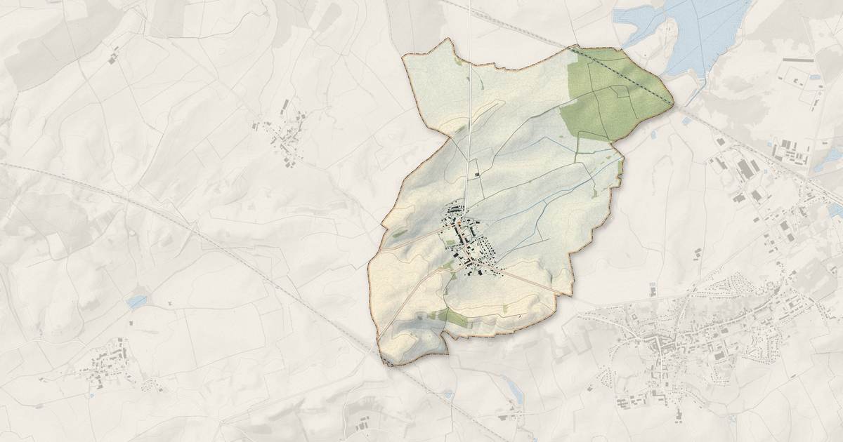 Portrait cartographique de Baronville : relief, eau, forêts, bâti et voies, calculés à partir des données de l'IGN
