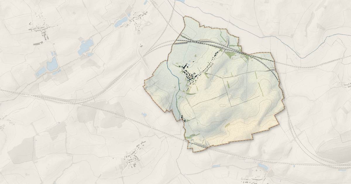 Portrait cartographique de Baudrecourt : relief, eau, forêts, bâti et voies, calculés à partir des données de l'IGN