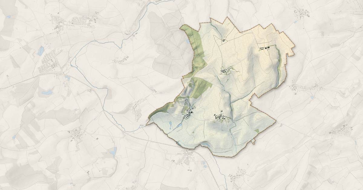 Portrait cartographique de Bazoncourt : relief, eau, forêts, bâti et voies, calculés à partir des données de l'IGN