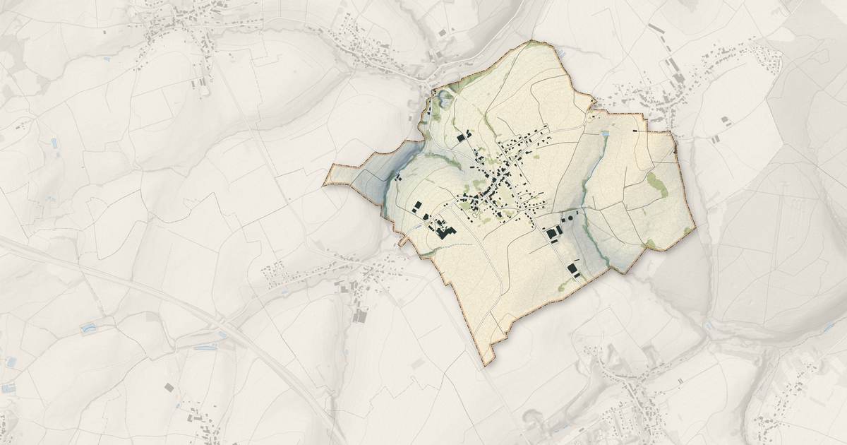 Portrait cartographique de Berling : relief, eau, forêts, bâti et voies, calculés à partir des données de l'IGN