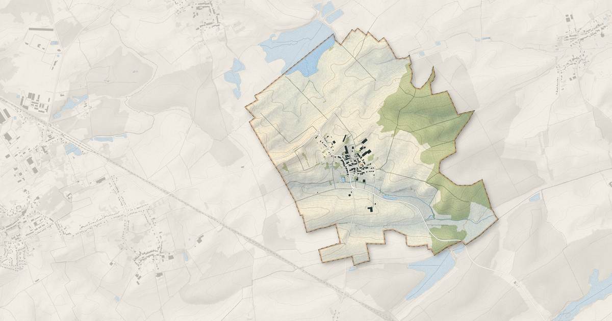 Portrait cartographique de Bermering : relief, eau, forêts, bâti et voies, calculés à partir des données de l'IGN