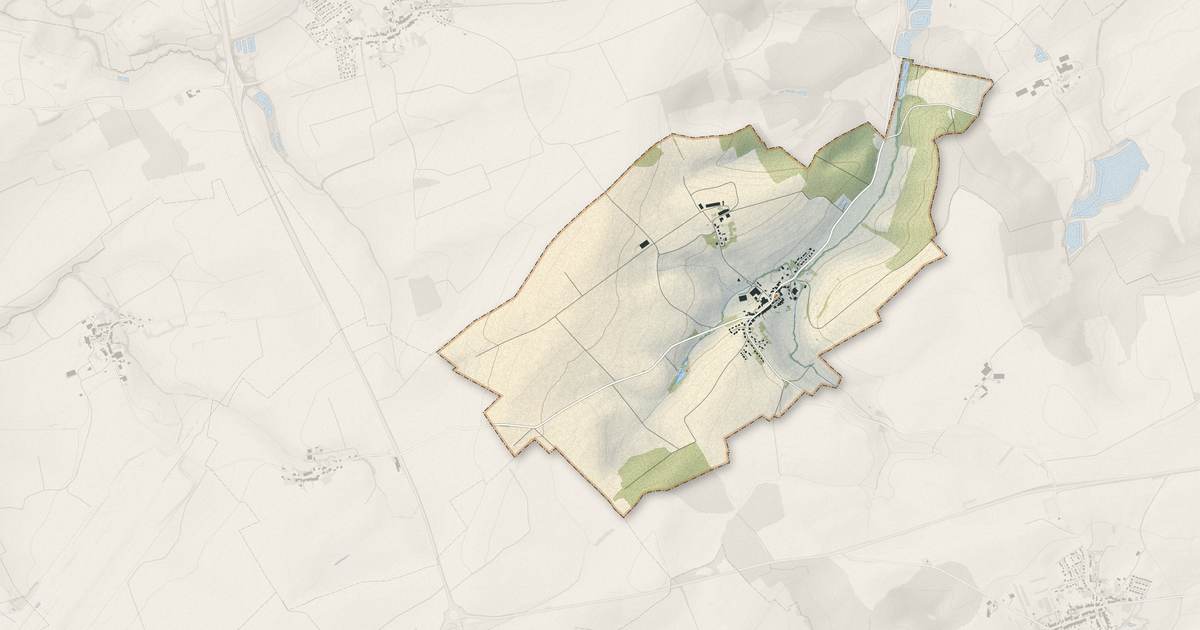 Portrait cartographique de Beux : relief, eau, forêts, bâti et voies, calculés à partir des données de l'IGN