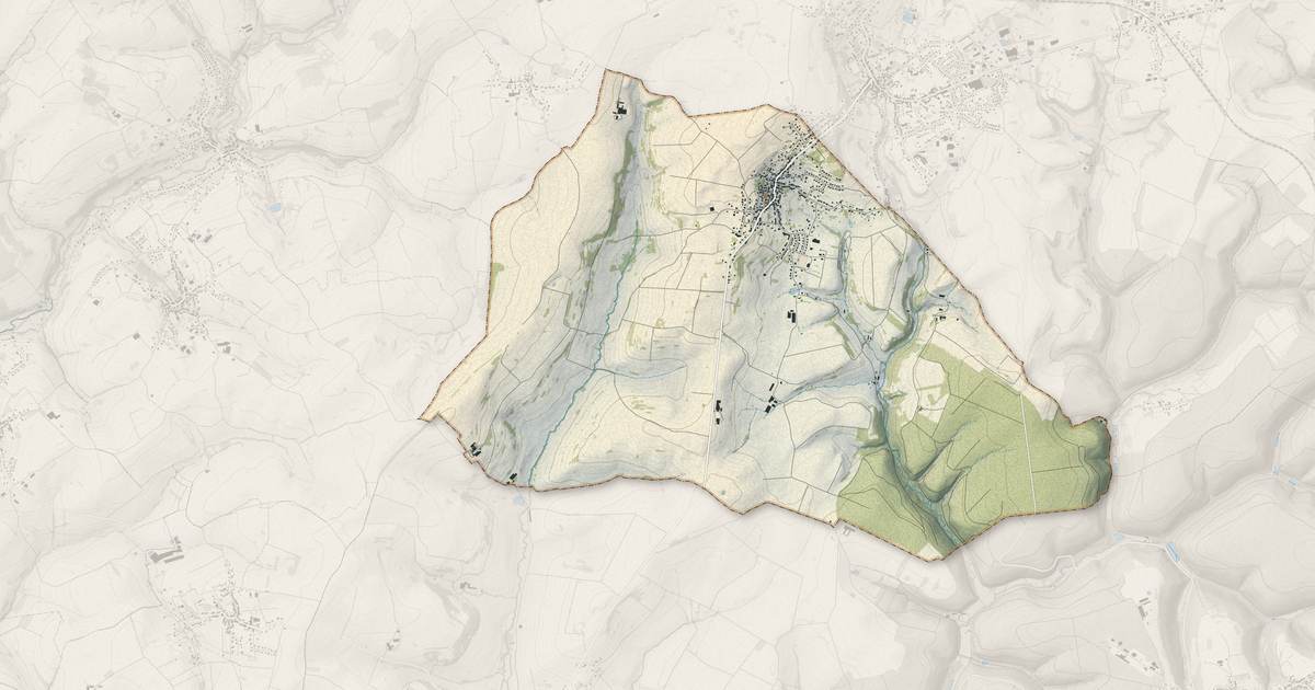 Portrait cartographique de Bining : relief, eau, forêts, bâti et voies, calculés à partir des données de l'IGN