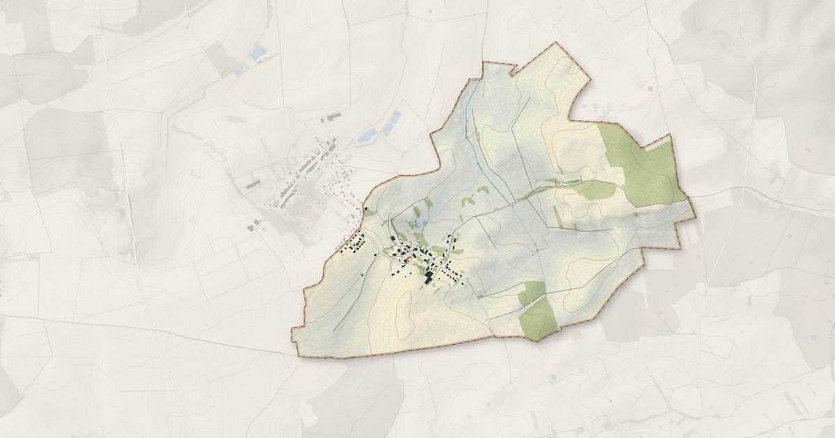 Portrait cartographique de Boustroff : relief, eau, forêts, bâti et voies, calculés à partir des données de l'IGN