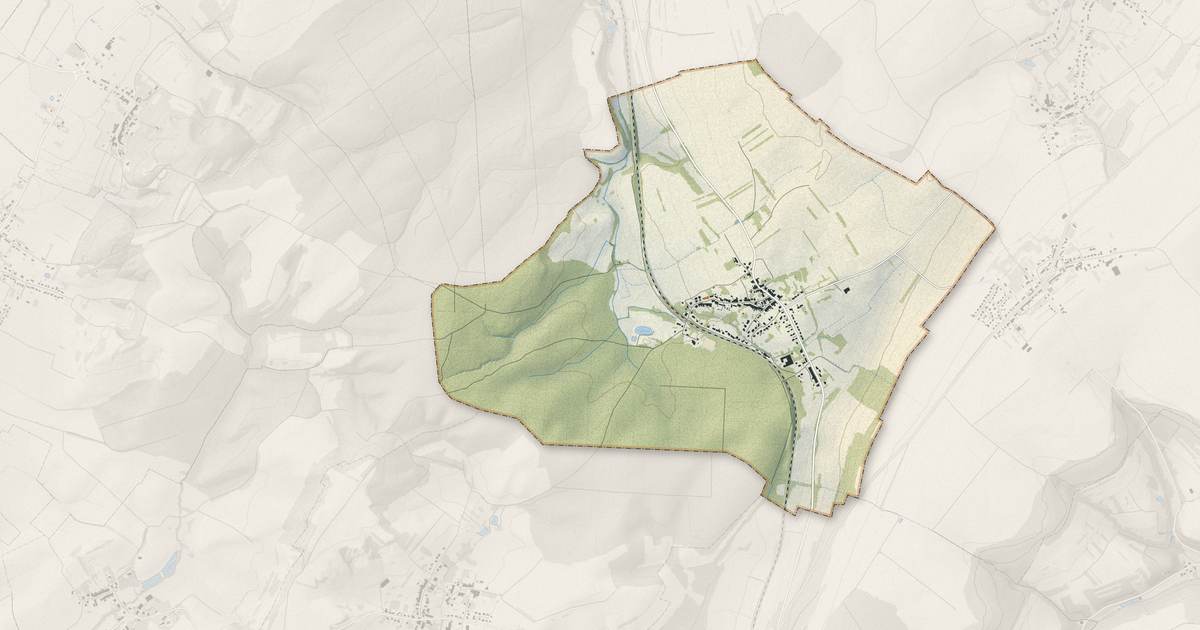Portrait cartographique de Brettnach : relief, eau, forêts, bâti et voies, calculés à partir des données de l'IGN