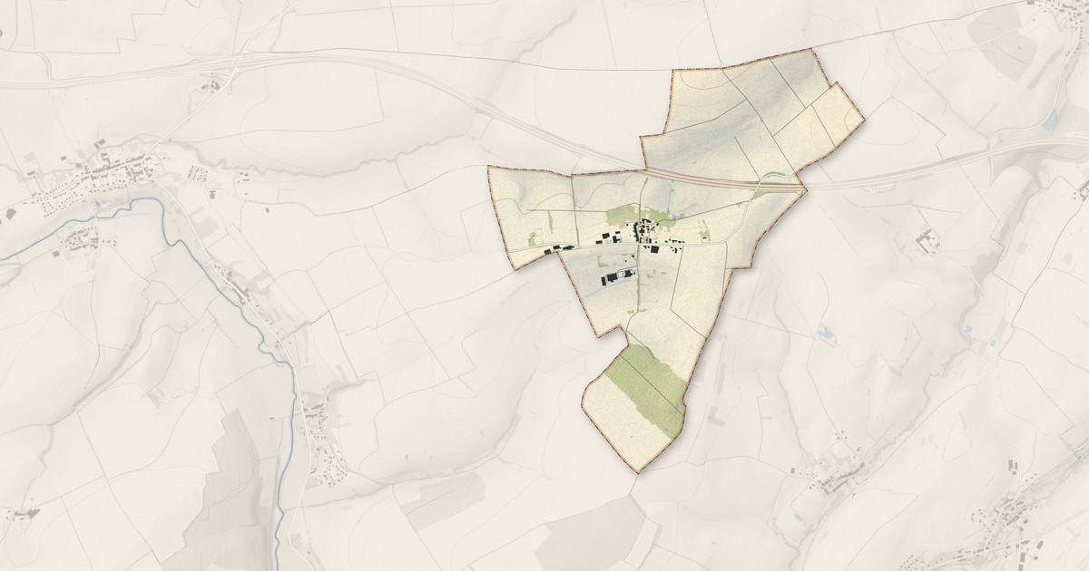 Portrait cartographique de Brouck : relief, eau, forêts, bâti et voies, calculés à partir des données de l'IGN