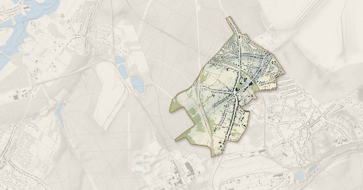 Portrait cartographique de Carling : relief, eau, forêts, bâti et voies, calculés à partir des données de l'IGN