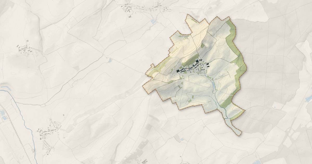 Portrait cartographique de Chanville : relief, eau, forêts, bâti et voies, calculés à partir des données de l'IGN