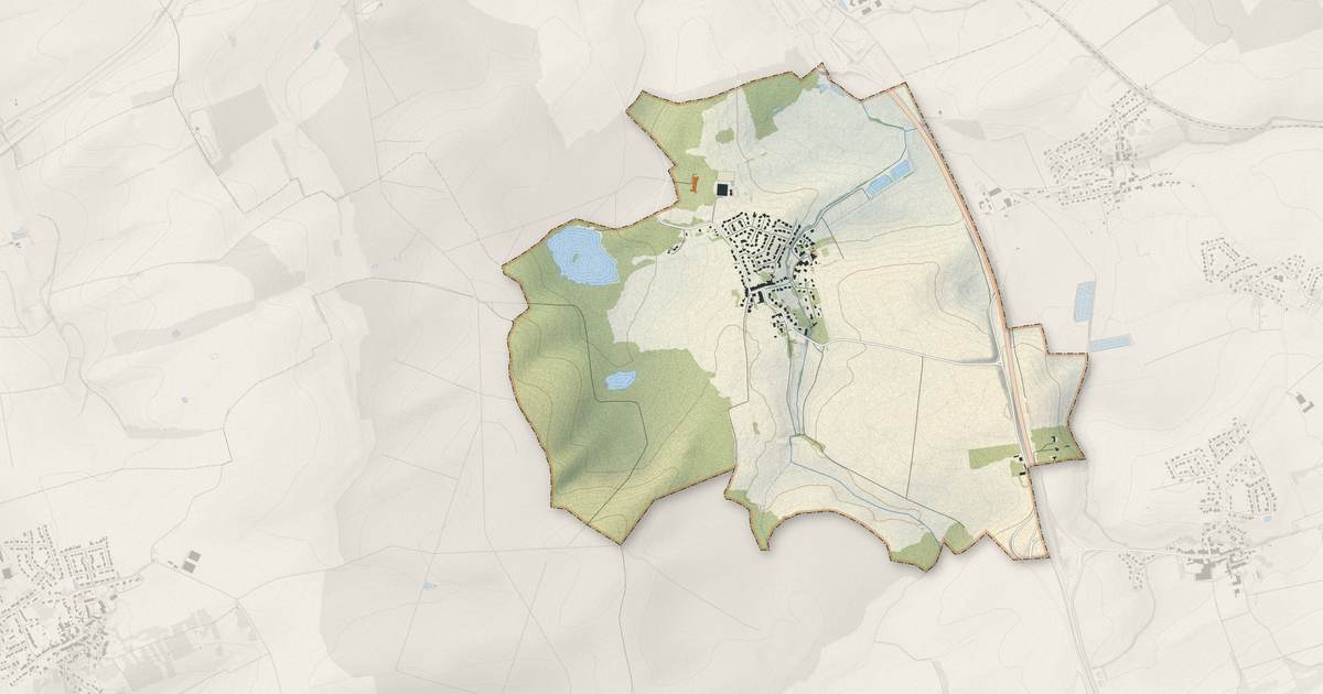 Portrait cartographique de Chesny : relief, eau, forêts, bâti et voies, calculés à partir des données de l'IGN