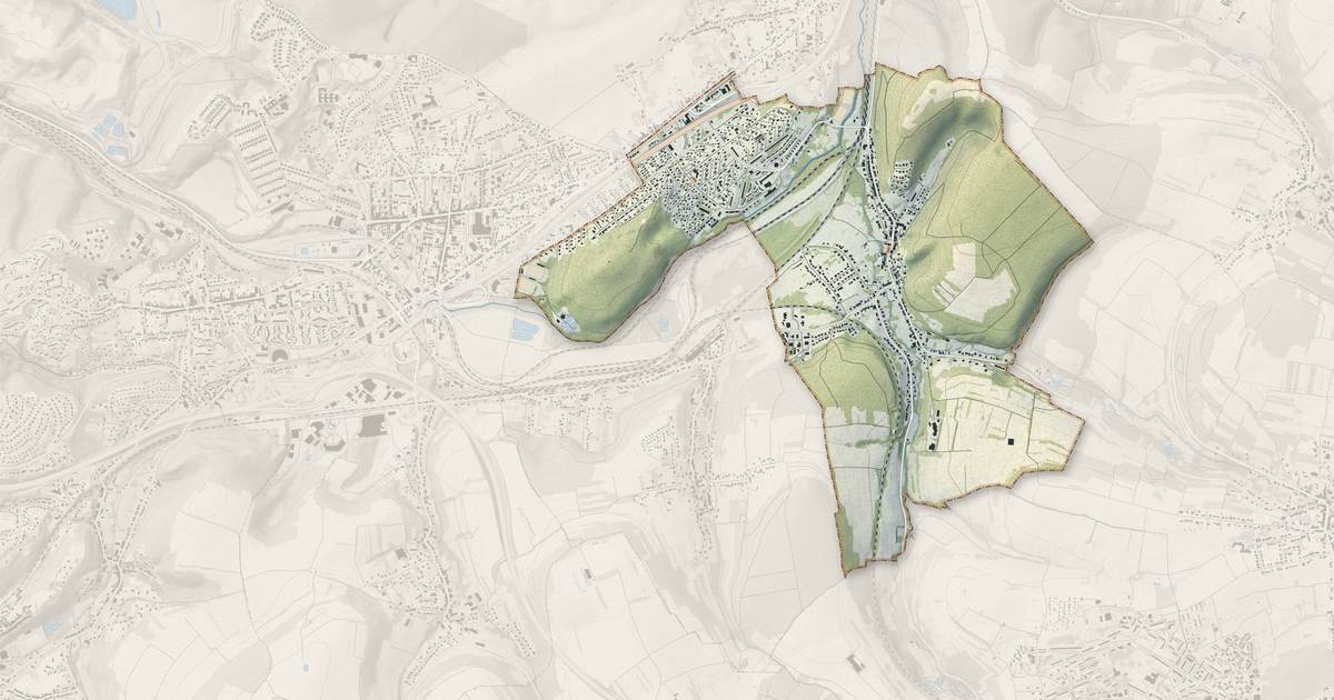 Portrait cartographique de Cocheren : relief, eau, forêts, bâti et voies, calculés à partir des données de l'IGN