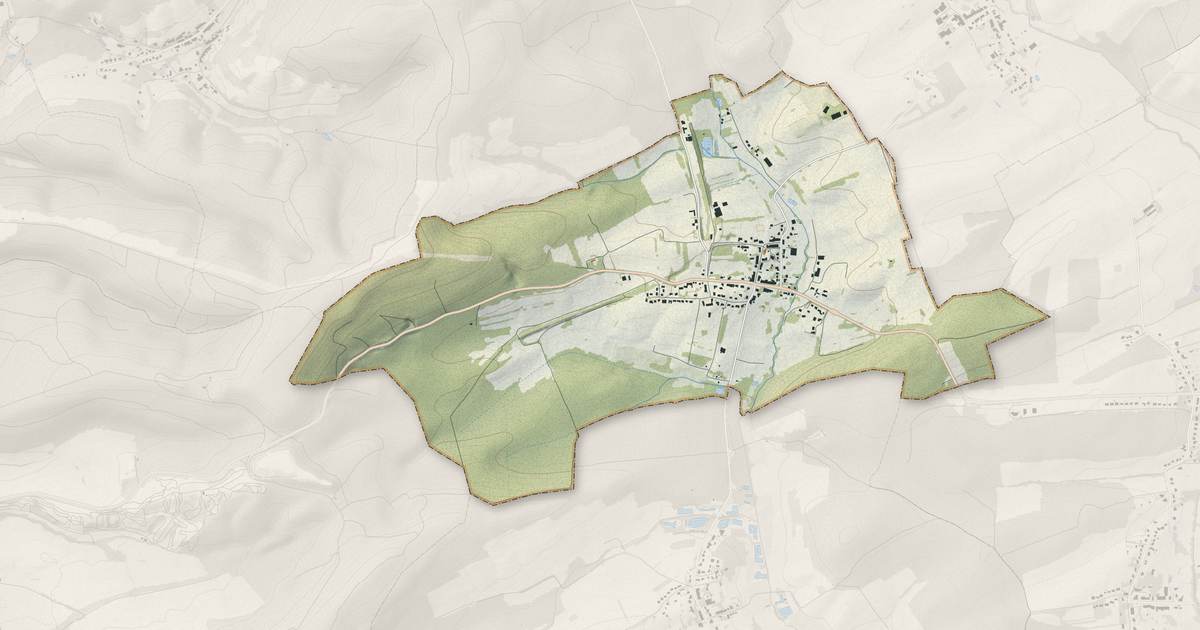 Portrait cartographique de Dalstein : relief, eau, forêts, bâti et voies, calculés à partir des données de l'IGN