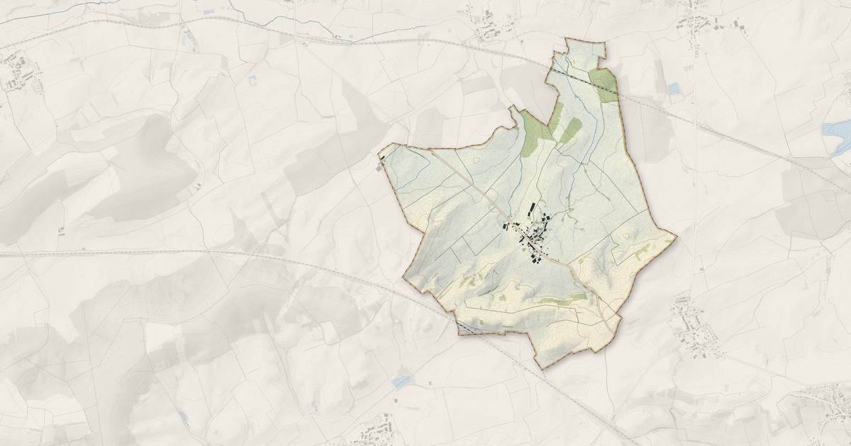 Portrait cartographique de Destry : relief, eau, forêts, bâti et voies, calculés à partir des données de l'IGN
