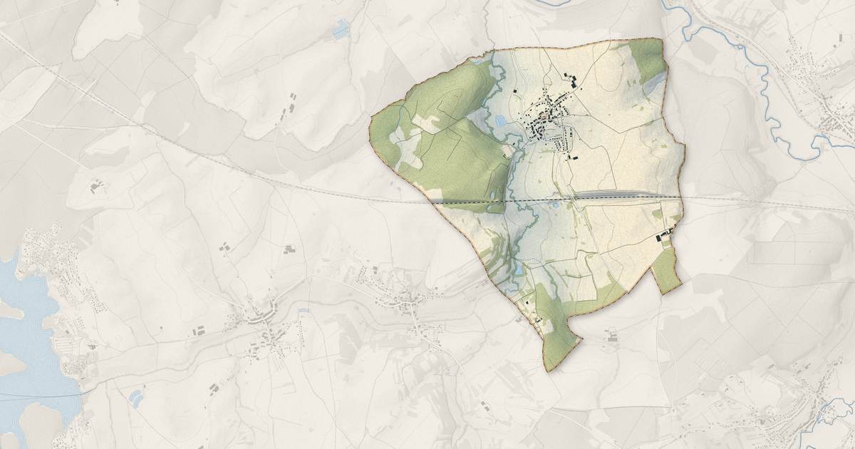 Portrait cartographique de Dolving : relief, eau, forêts, bâti et voies, calculés à partir des données de l'IGN