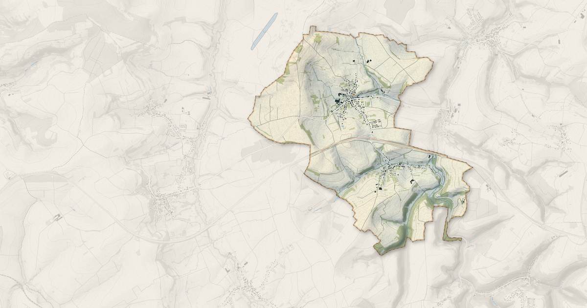 Portrait cartographique de Epping : relief, eau, forêts, bâti et voies, calculés à partir des données de l'IGN