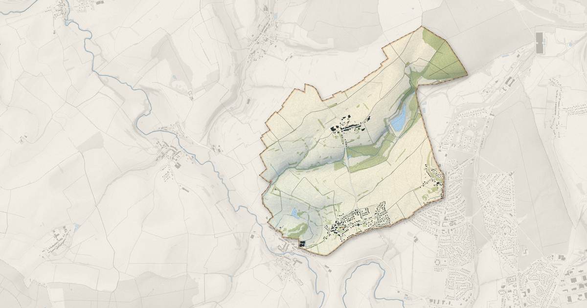 Portrait cartographique de Flétrange : relief, eau, forêts, bâti et voies, calculés à partir des données de l'IGN