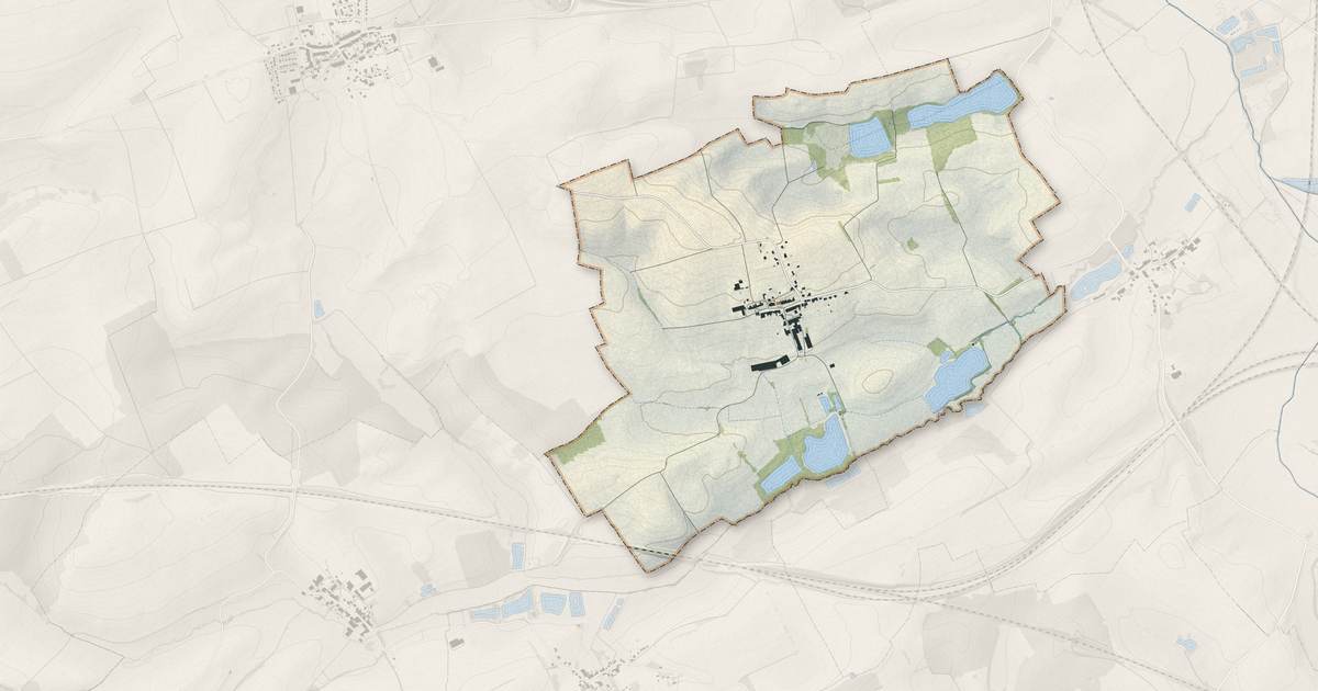 Portrait cartographique de Flocourt : relief, eau, forêts, bâti et voies, calculés à partir des données de l'IGN