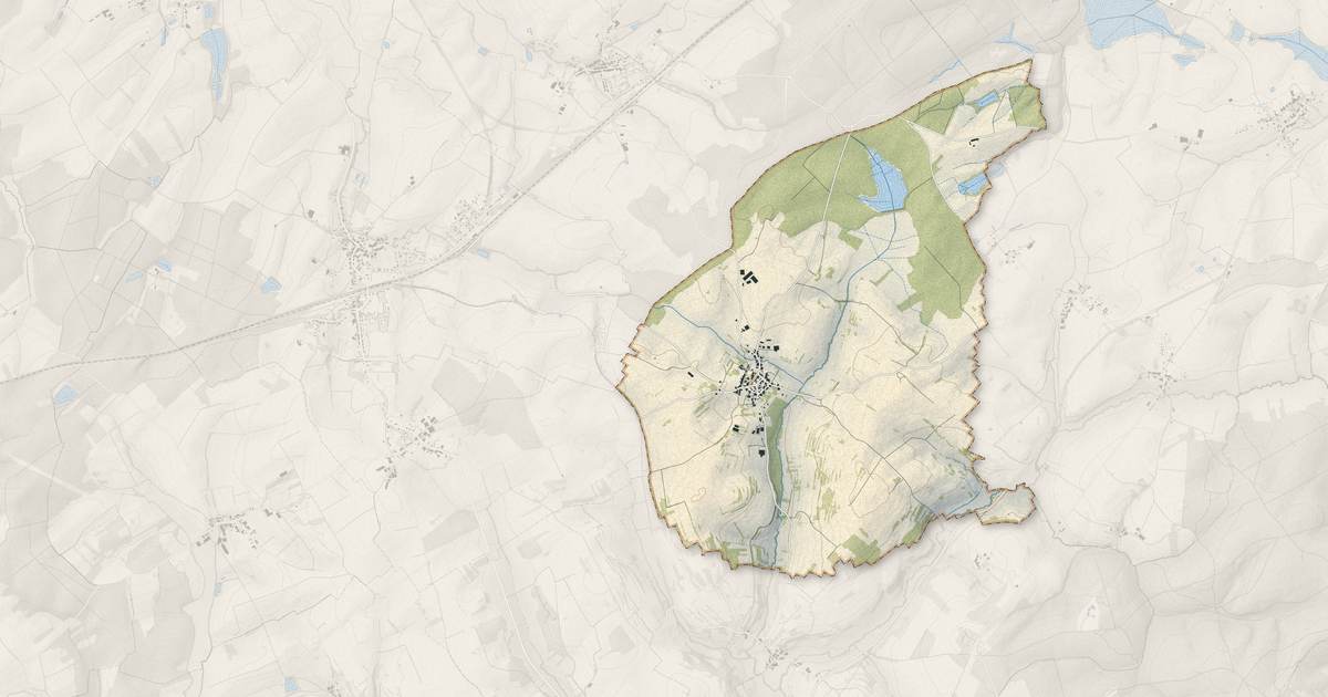 Portrait cartographique de Foulcrey : relief, eau, forêts, bâti et voies, calculés à partir des données de l'IGN