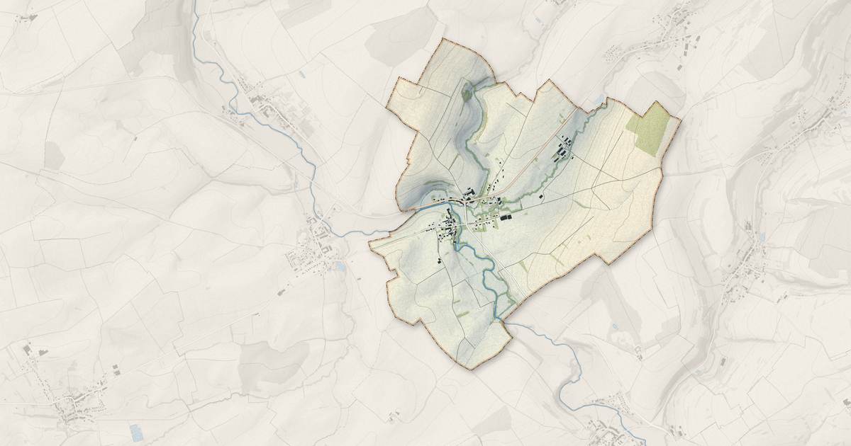 Portrait cartographique de Fouligny : relief, eau, forêts, bâti et voies, calculés à partir des données de l'IGN