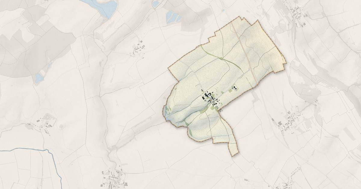 Portrait cartographique de Foville : relief, eau, forêts, bâti et voies, calculés à partir des données de l'IGN