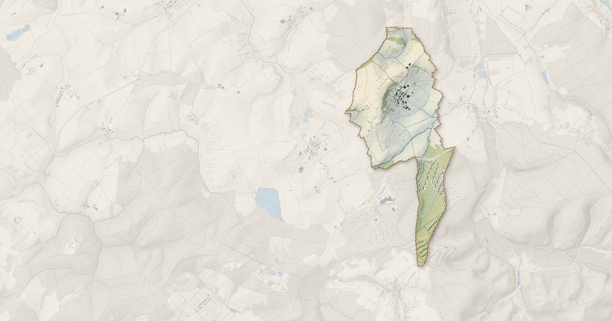 Portrait cartographique de Fraquelfing : relief, eau, forêts, bâti et voies, calculés à partir des données de l'IGN