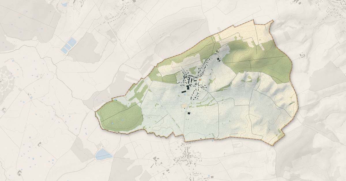 Portrait cartographique de Frémestroff : relief, eau, forêts, bâti et voies, calculés à partir des données de l'IGN