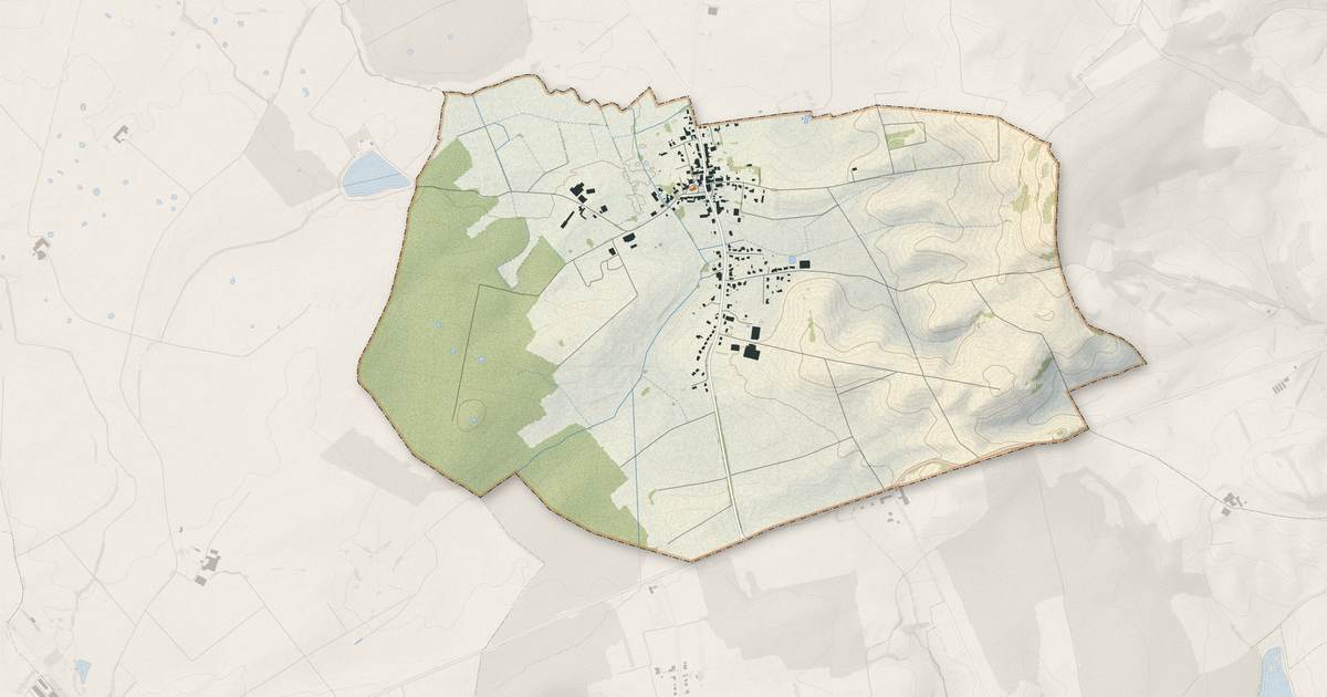 Portrait cartographique de Freybouse : relief, eau, forêts, bâti et voies, calculés à partir des données de l'IGN