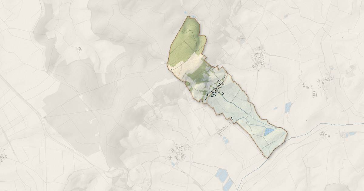 Portrait cartographique de Gerbécourt : relief, eau, forêts, bâti et voies, calculés à partir des données de l'IGN