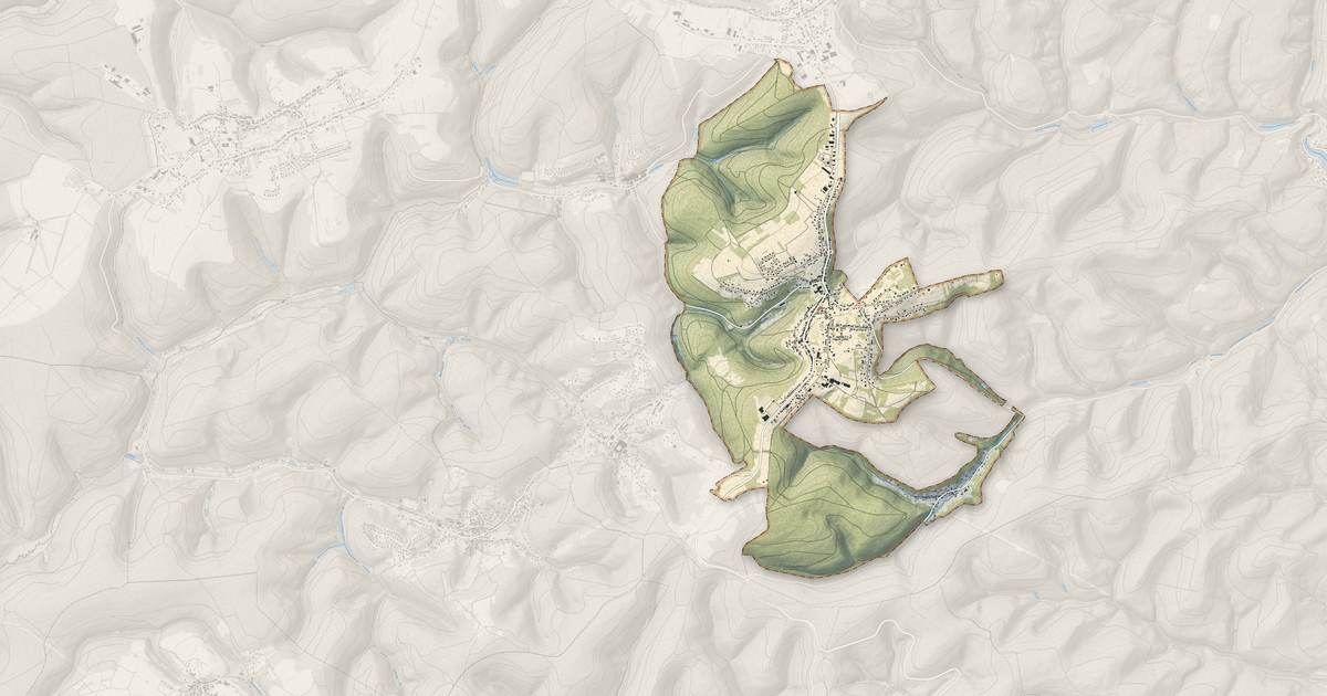 Portrait cartographique de Goetzenbruck : relief, eau, forêts, bâti et voies, calculés à partir des données de l'IGN