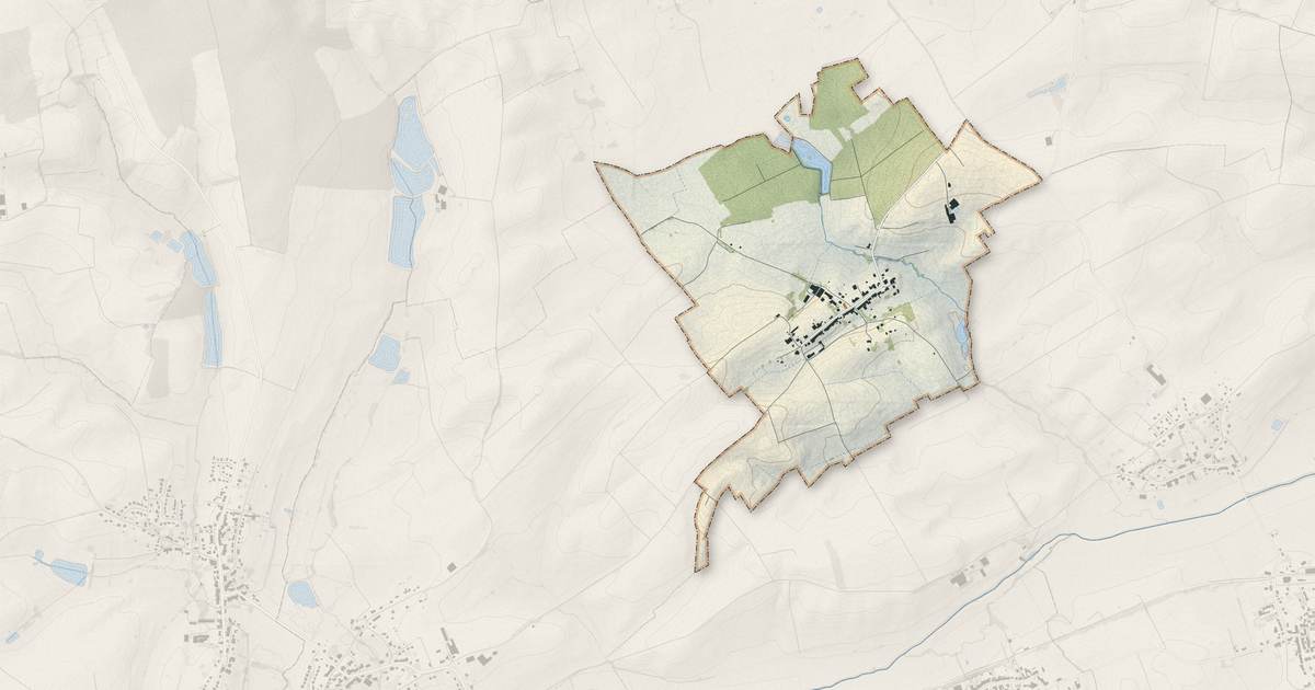 Portrait cartographique de Gréning : relief, eau, forêts, bâti et voies, calculés à partir des données de l'IGN