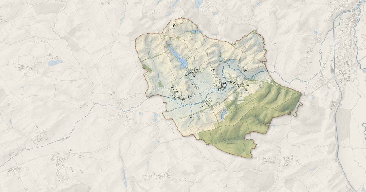 Portrait cartographique de Le Val-de-Guéblange : relief, eau, forêts, bâti et voies, calculés à partir des données de l'IGN