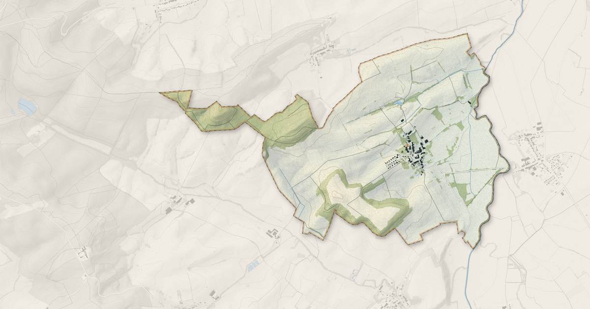 Portrait cartographique de Guinkirchen : relief, eau, forêts, bâti et voies, calculés à partir des données de l'IGN