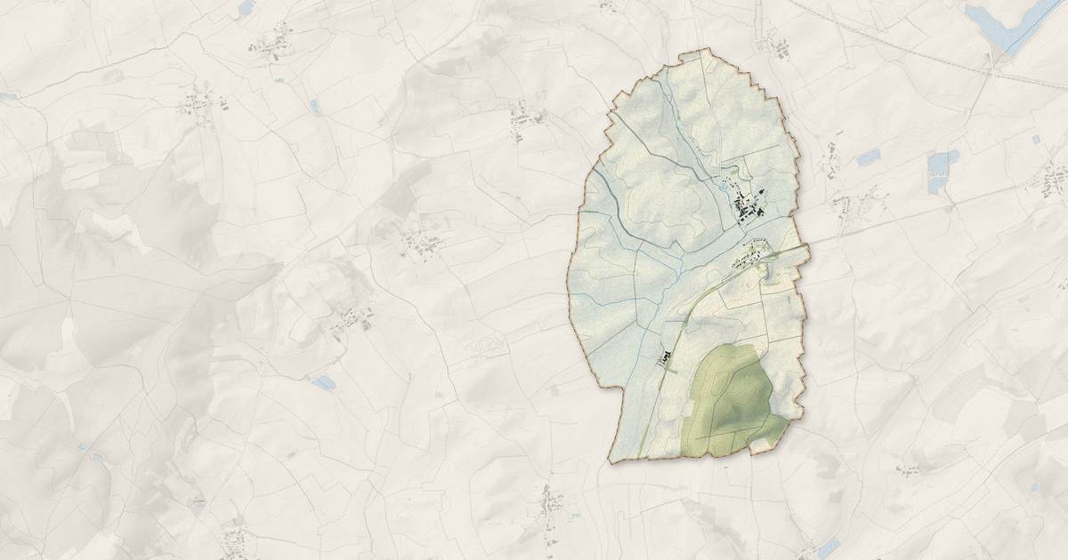 Portrait cartographique de Haboudange : relief, eau, forêts, bâti et voies, calculés à partir des données de l'IGN