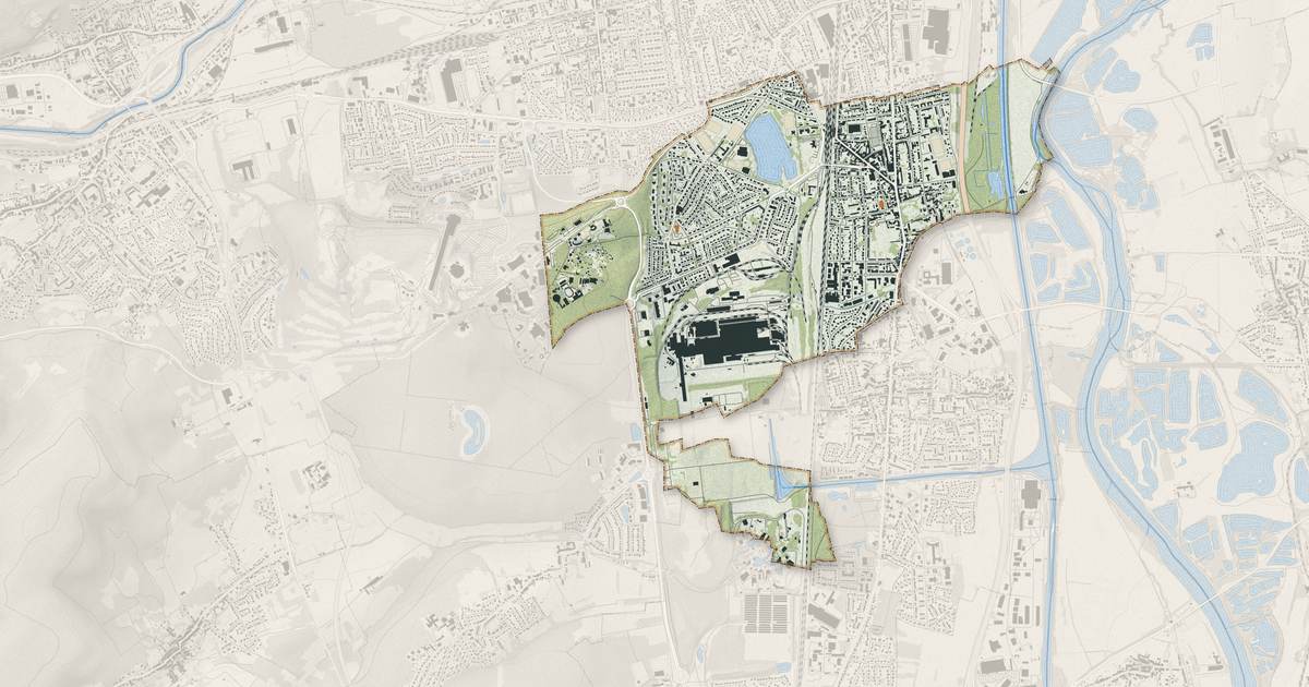 Portrait cartographique de Hagondange : relief, eau, forêts, bâti et voies, calculés à partir des données de l'IGN