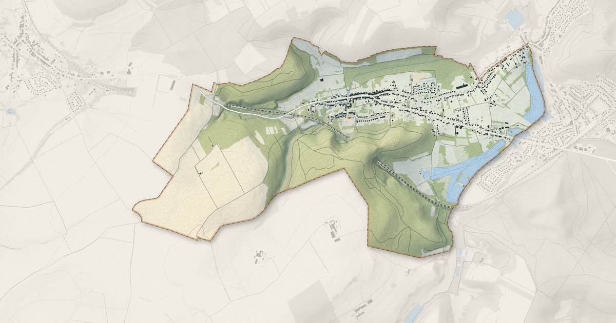 Portrait cartographique de Hargarten-aux-Mines : relief, eau, forêts, bâti et voies, calculés à partir des données de l'IGN