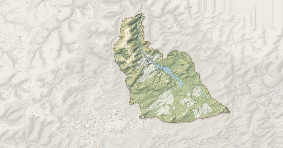 Portrait cartographique de Haspelschiedt : relief, eau, forêts, bâti et voies, calculés à partir des données de l'IGN