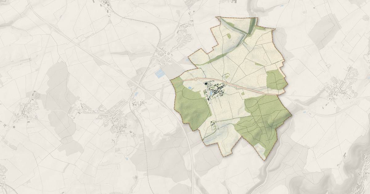 Portrait cartographique de Havange : relief, eau, forêts, bâti et voies, calculés à partir des données de l'IGN