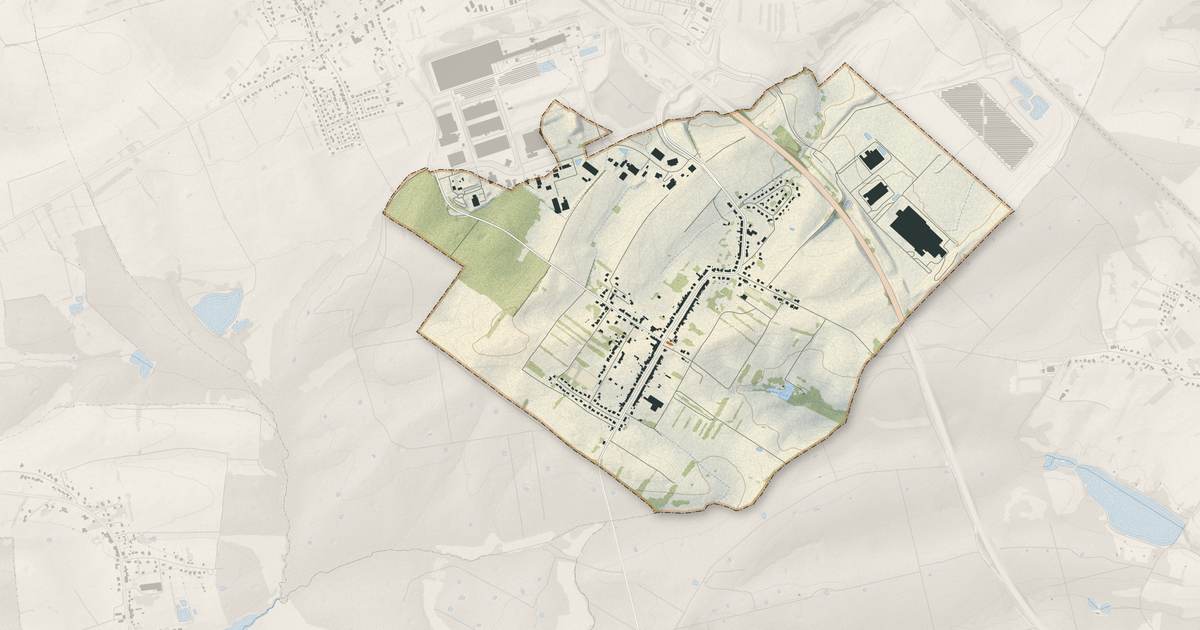 Portrait cartographique de Henriville : relief, eau, forêts, bâti et voies, calculés à partir des données de l'IGN