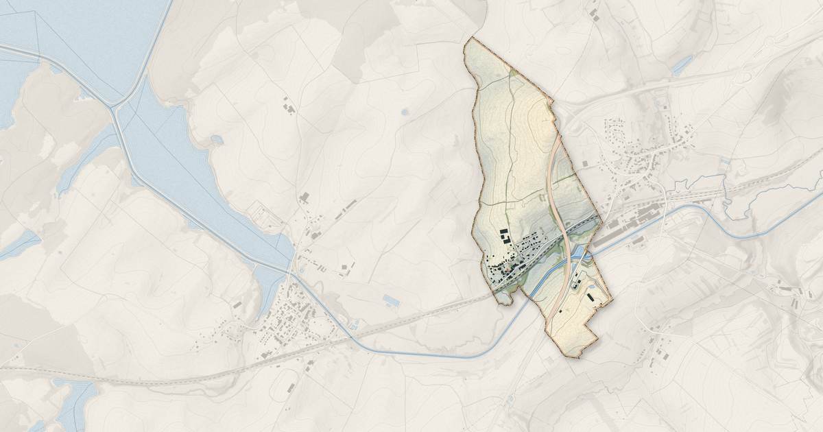 Portrait cartographique de Hertzing : relief, eau, forêts, bâti et voies, calculés à partir des données de l'IGN