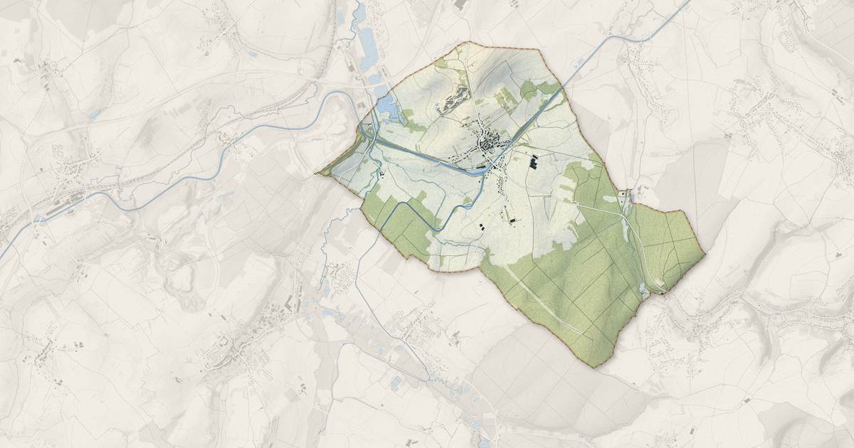 Portrait cartographique de Hesse : relief, eau, forêts, bâti et voies, calculés à partir des données de l'IGN