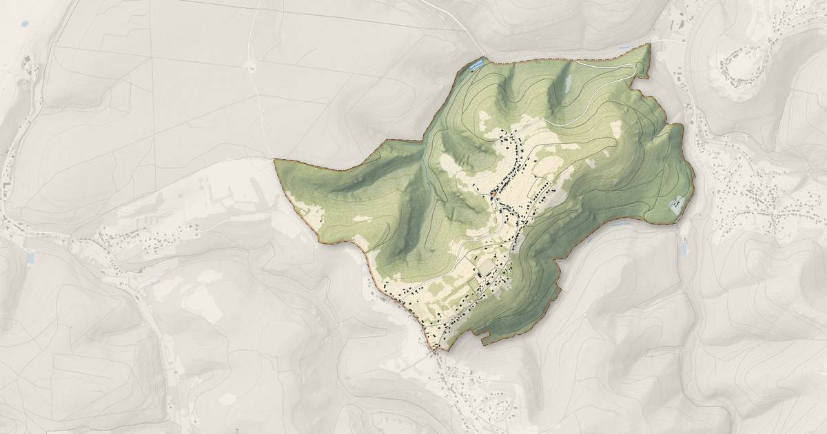 Portrait cartographique de Hommert : relief, eau, forêts, bâti et voies, calculés à partir des données de l'IGN